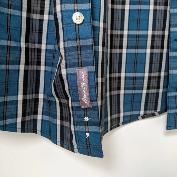EDDIE BAUER Wrinkle Free Classic Fit Men's Plaid Button-down Shirt - Picture 9 of 12